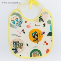 Нагрудник для кормления «Совы» непромокаемый на завязках, МИКС Нагрудник для кормления «Совы» непромокаемый на завязках, МИКС