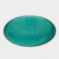 Тарелка стеклянная &laquo;Фейерверк&raquo;, d=20,5 см, цвет изумрудный