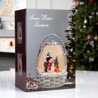 Фигура светодиодная &laquo;Снежная корзинка&raquo;, 20.3х15х9 см, музыка, батарейки ААх3 (не в комплекте), USB, свечение тёплое белое