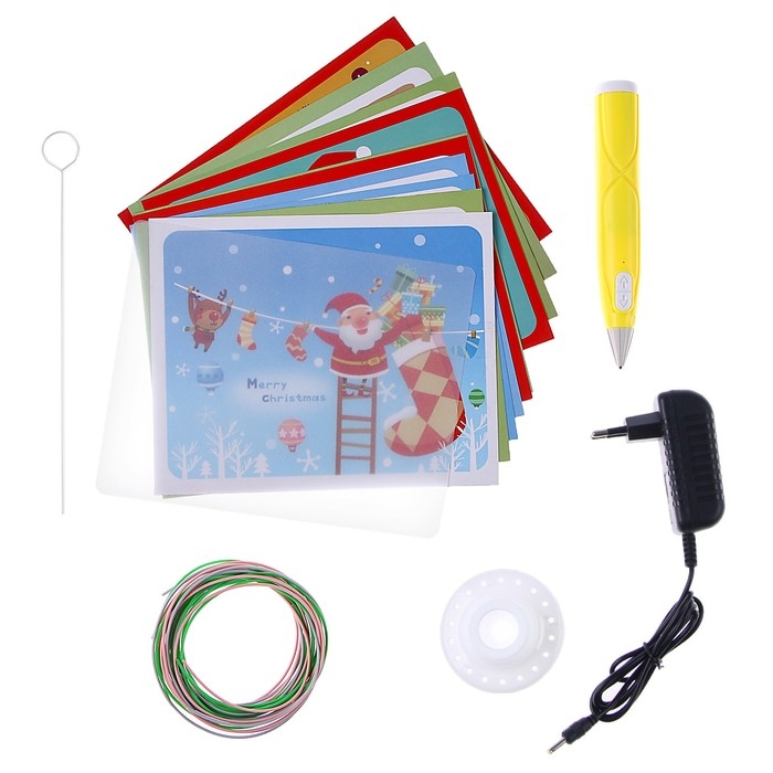 3D ручка &laquo;Новый год&raquo; набор PСL пластика, мод. PN007, цвет жёлтый