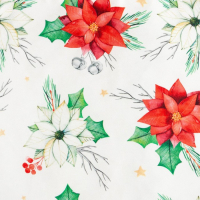 Набор подарочный "Этель" Christmas red flowers, фартук, полотенце, прихватка