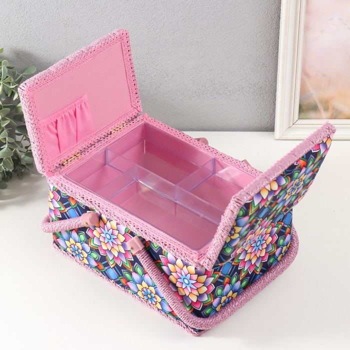 Шкатулка для рукоделия Шкатулка для рукоделия "Цветы калейдоскопа" 19х26х14,5 см