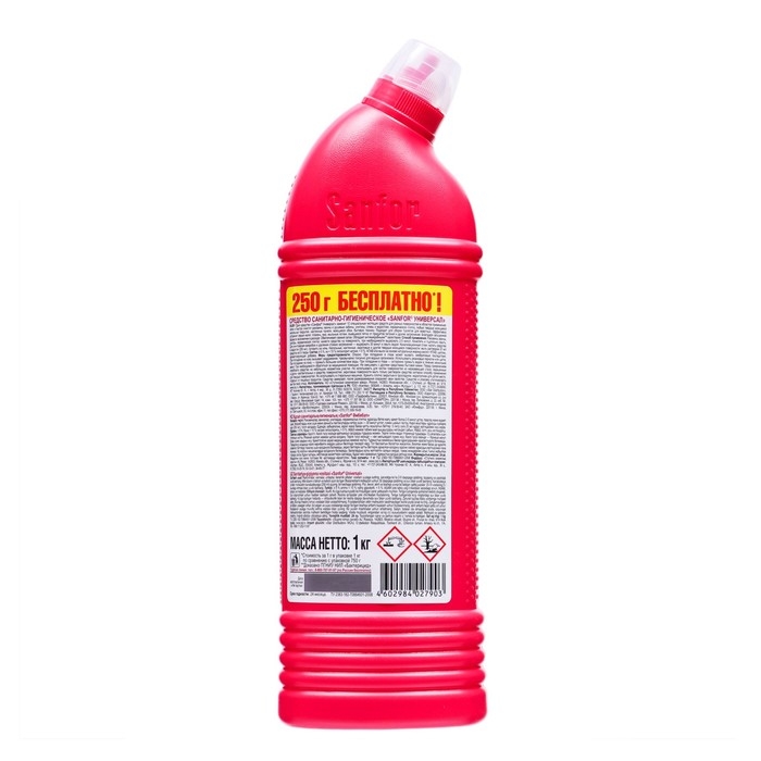 Гель для сантехники Sanfor "Ультра блеск", универсальный, 1 кг