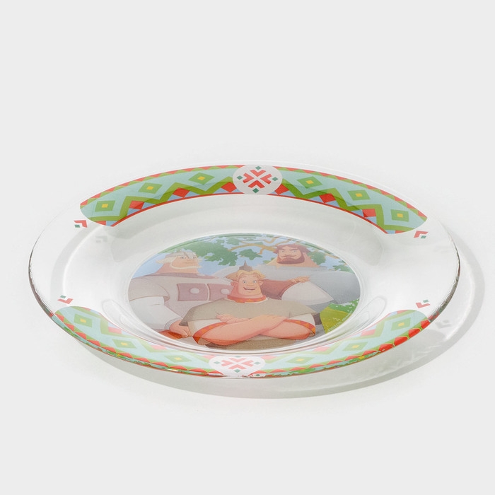 Тарелка стеклянная «Три Богатыря», d=19,5 см Тарелка стеклянная «Три Богатыря», d=19,5 см