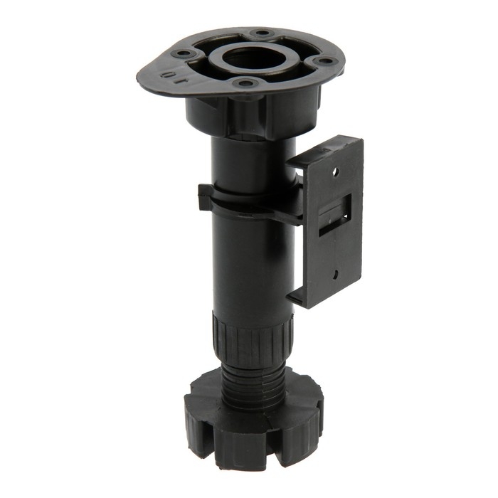 Опора пластиковая ТУНДРА, регулируемая d=26, H=120-160 мм, с клипсой, черная, набор 4 шт