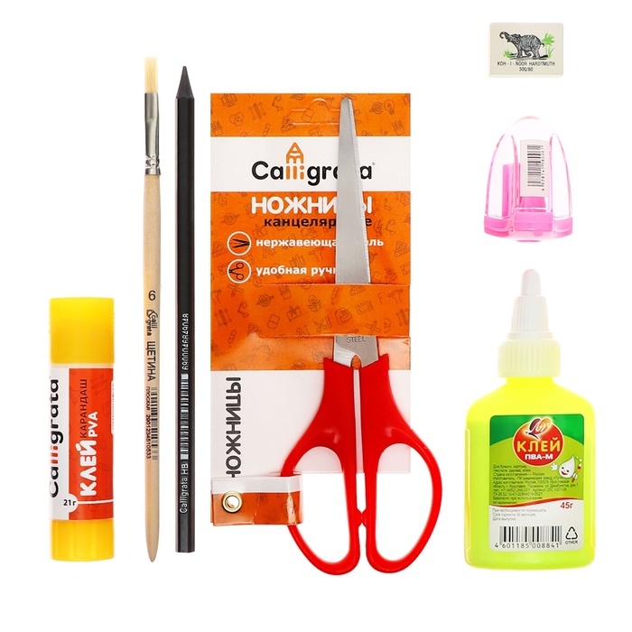 Папка для труда А4, молния вокруг, откидная планка, пластиковая, ПТР-1, с наполнением 10 предметов, для девочки, Calligrata Папка для труда А4, молния вокруг, откидная планка, пластиковая, ПТР-1, с наполнением 10 предметов, для девочки, Calligrata "Аниме сакура"