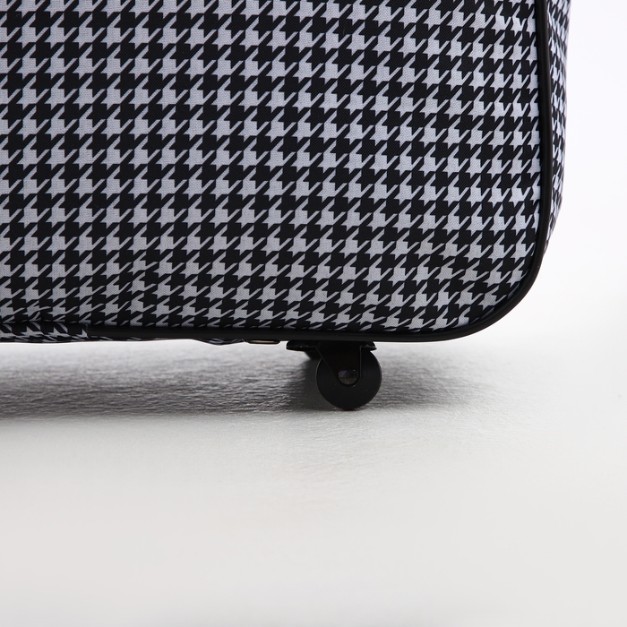 Сумка дорожная на колёсах, отдел на молнии, 3 наружных кармана, длинный ремень, цвет белый/чёрный Сумка дорожная на колёсах, отдел на молнии, 3 наружных кармана, длинный ремень, цвет белый/чёрный