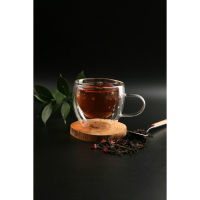 Кружка стеклянная с двойными стенками Доляна &laquo;Дуо. Звёзды&raquo;, 160 мл, 12,5&times;9&times;7,5 см