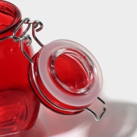 Банка стеклянная для хранения сыпучих продуктов &laquo;Овал&raquo;, 100 мл, 6&times;8,5 см, с бугельным замком, цвет МИКС