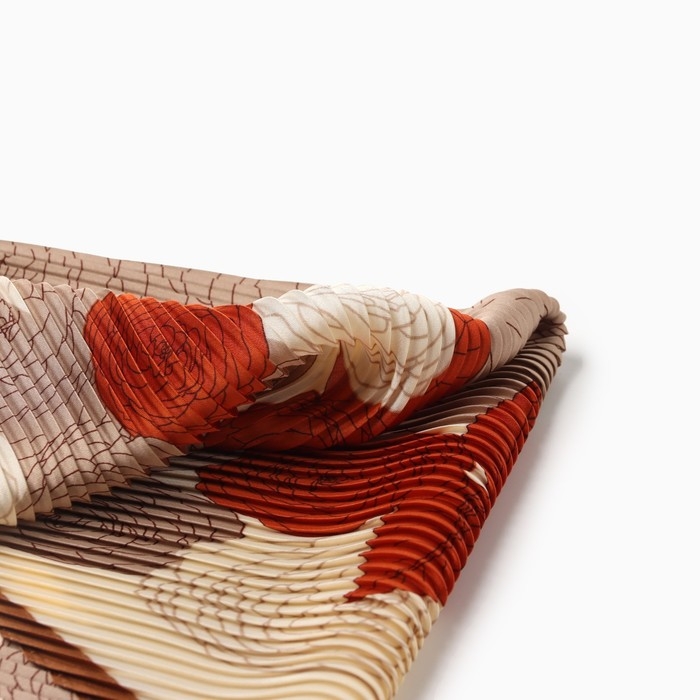 Плиссированный женский платок MINAKU, 70*70, цв.бежевый Плиссированный женский платок MINAKU, 70*70, цв.бежевый