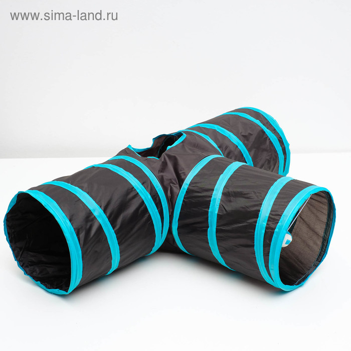 Туннель для кошек шуршащий Туннель для кошек шуршащий "Тройник", 80 см, диаметр трубы 25 см, микс цветов