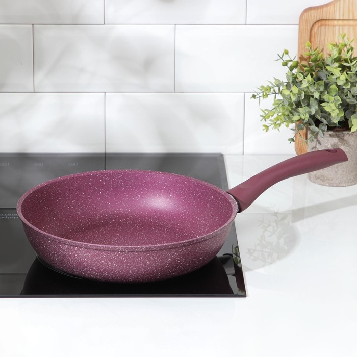 Сковорода Trendy style, d=26 см, пластиковая ручка, антипригарное покрытие, цвет фиолетовый Сковорода Trendy style, d=26 см, пластиковая ручка, антипригарное покрытие, цвет фиолетовый