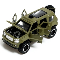 Джип металлический &laquo;Армия&raquo;, 1:24, открываются двери, капот, багажник, инерция, цвет зелёный