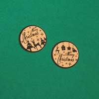 Новый год. Наклейки новогодние в рулоне "Merry Christmas", 500 шт, 2,5 х 2,5 см.