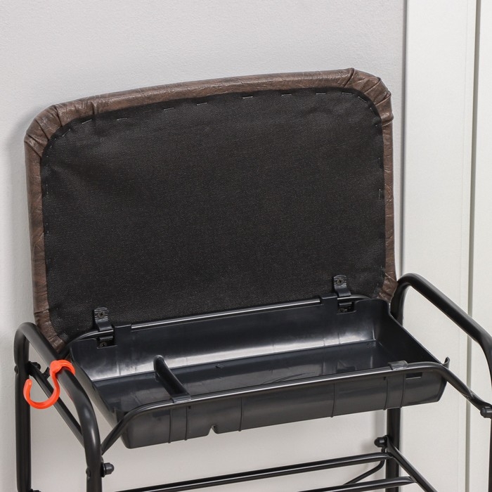 Подставка для обуви с сиденьем и ящиком ЗМИ, 3 яруса, 45&times;30&times;48 см, цвет чёрный