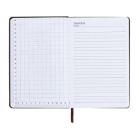 Ежедневник недатированный, А5, 140л, клетка, обл.кожзам, Синий