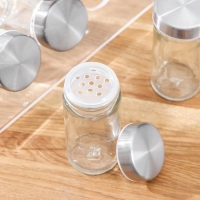 Набор для специй на подставке &laquo;Хай-тек&raquo;, 16&times;16&times;16 см, ёмкость, 90 мл, 4&times;9,5 см, 8 шт