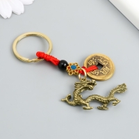 Брелок металл нэцке "Китайский дракон" 5 монет h=7,5 см Брелок металл нэцке "Китайский дракон" 5 монет h=7,5 см