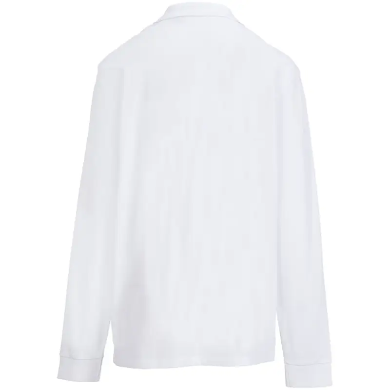 Рубашка поло унисекс с длинным рукавом Pacific LSL, белая, размер XS