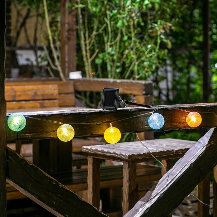 Садовая гирлянда на солнечной батарее &laquo;Клубки&raquo; Uniel, IP44, 1,8 м, теплый белый