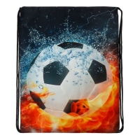 Мешок для обуви 420 х 340 мм, Calligrata МСО-5С, (мягкий полиэстер, плотность 210D), "Мяч в огне"
