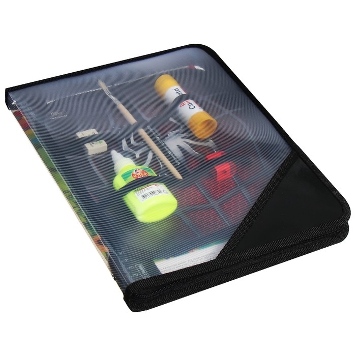 Папка для труда А4, молния вокруг, откидная планка, пластиковая, ПТР-1, с наполнением 10 предметов, для мальчика, Calligrata Папка для труда А4, молния вокруг, откидная планка, пластиковая, ПТР-1, с наполнением 10 предметов, для мальчика, Calligrata "Паук"