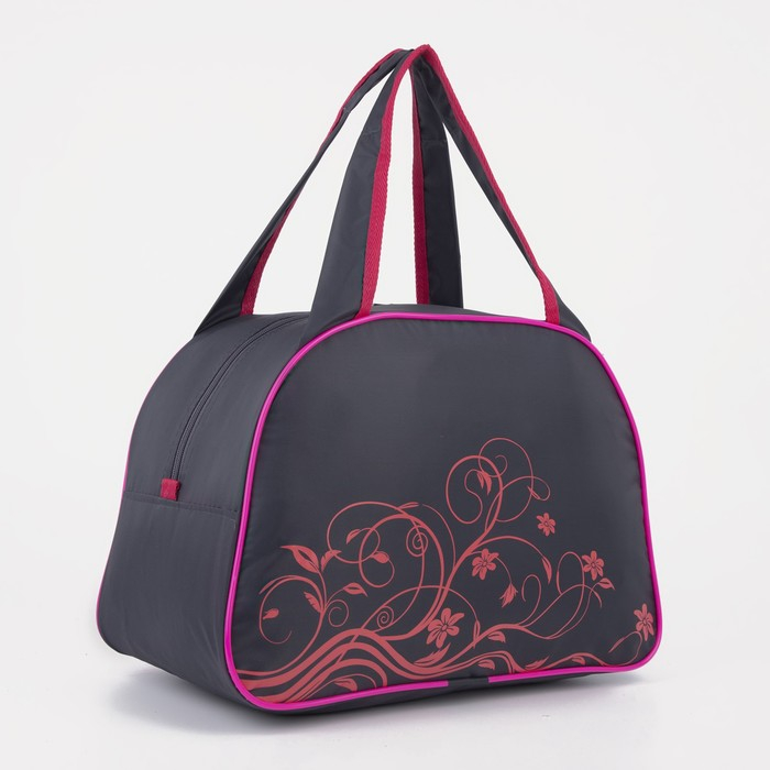 Сумка спортивная женская на молнии, средний размер, цвет серый/розовый Сумка спортивная женская на молнии, средний размер, цвет серый/розовый