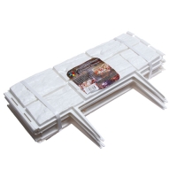 Ограждение декоративное, 24 × 177,5 см, 5 секций, пластик, белое, «Камень» Ограждение декоративное, 24 × 177,5 см, 5 секций, пластик, белое, «Камень»