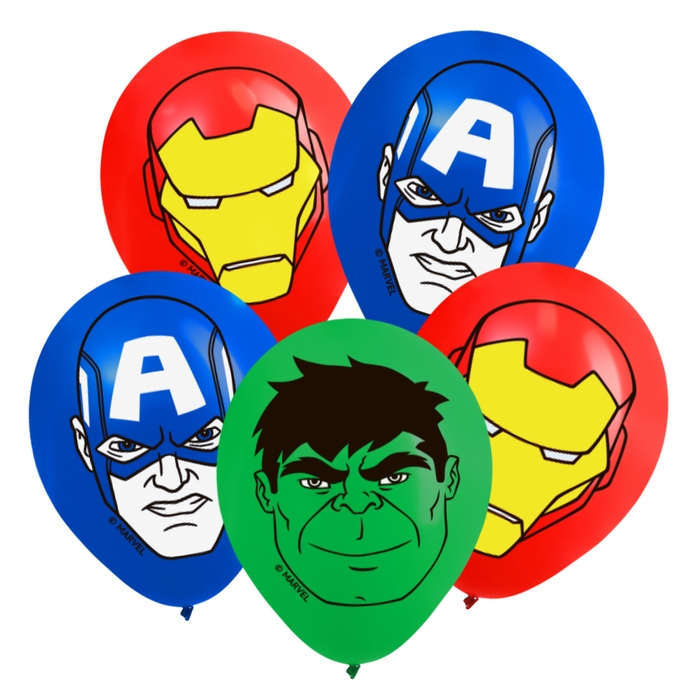 Шар воздушный Шар воздушный "Супер-герои",12 дюйм, латексный, 25 штук, Мстители