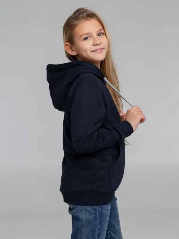 Толстовка с капюшоном детская Kirenga Kids, темно-синяя, 12 лет Толстовка с капюшоном детская Kirenga Kids, темно-синяя, 12 лет
