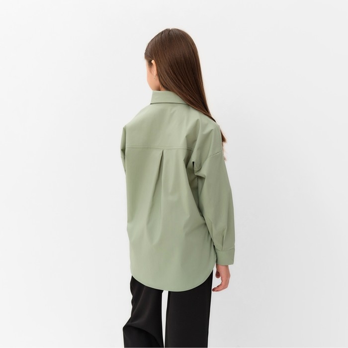 Рубашка для девочки MINAKU цвет оливковый, рост 122 см