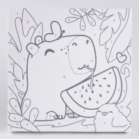 Картина по номерам для детей &laquo;Капибара с арбузом&raquo;, 17х17 см