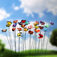 Штекер "Бабочка Шарлин" 3х4см/30см, набор 25шт, МИКС Штекер "Бабочка Шарлин" 3х4см/30см, набор 25шт, МИКС