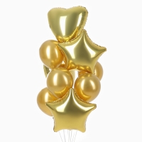 Набор шаров &laquo;Праздничный&raquo; фольга, латекс, цвет золото, 10 шт.