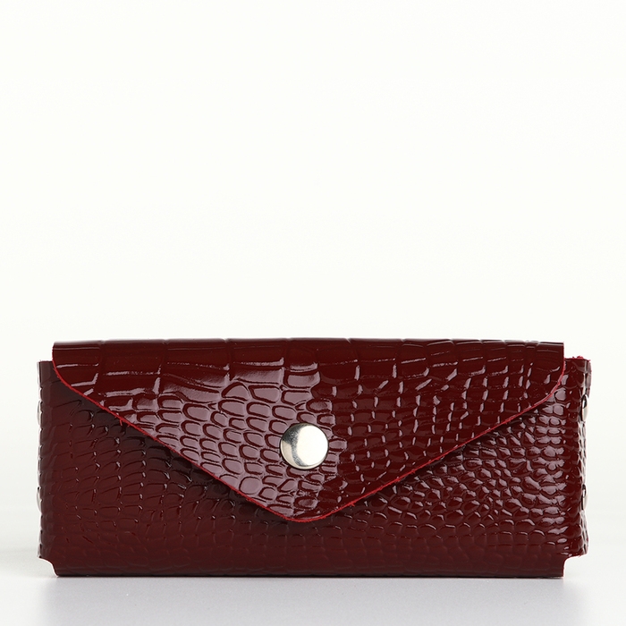 Ключница карманная на кнопке TEXTURA, длина 15 см, кольцо, цвет бордовый