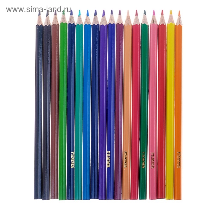 Карандаши 18 цветов &laquo;Гамма&raquo; &laquo;Классические&raquo;, стержень d=2.6 мм, шестигранные