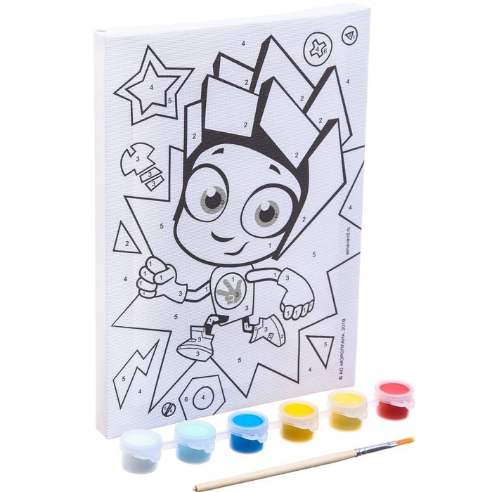 Картина по номерам для детей "Нолик" 21х15 см, Фиксики