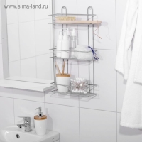 Полка прямоугольная 3-х ярусная, 26,5&times;10,5&times;50 см, цвет хром