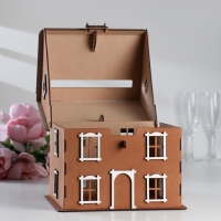 Семейный банк "Дом №2", 24,5х24х28 см, коричневый-белый Семейный банк "Дом №2", 24,5х24х28 см, коричневый-белый