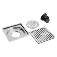 Трап ZEIN engr, 100х100 мм, вертикальный, d=40/50 мм, нержавеющая сталь, хром Трап ZEIN engr, 100х100 мм, вертикальный, d=40/50 мм, нержавеющая сталь, хром