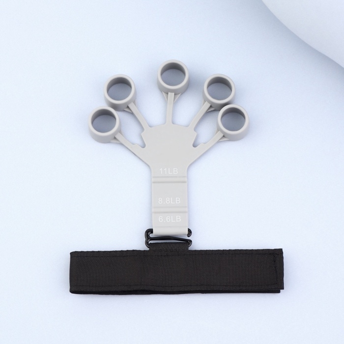 Массажёр для разработки рук и пальцев, с манжетом, 8 &times; 14 &times; 2,8 см, цвет серый
