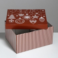 Коробка подарочная новогодняя складная &laquo;Яркий праздник&raquo;, 31,2 х 25,6 х 16,1 см, Новый год