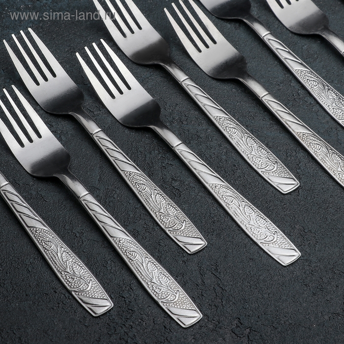 Набор вилок столовых из нержавеющей стали &laquo;Паритто&raquo;, h=19 см, 12 шт