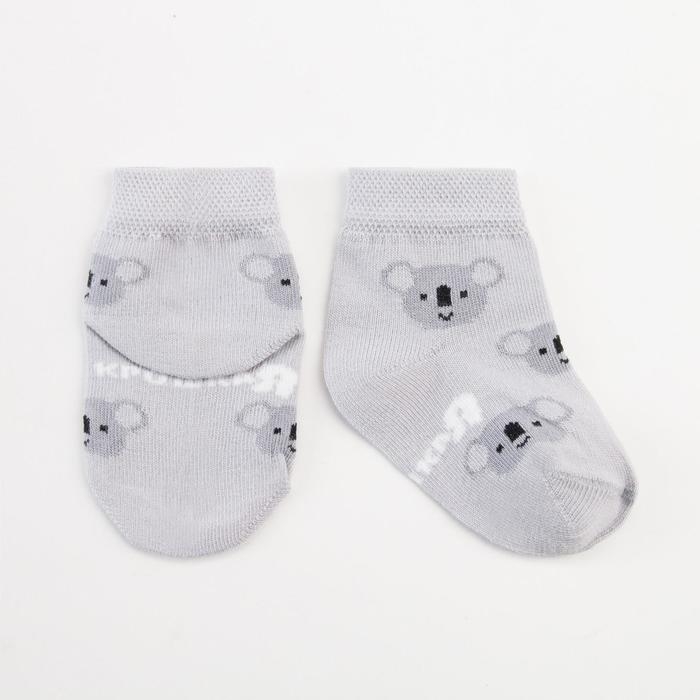 Носки детские Крошка Я &laquo;Коалы&raquo;, цвет серый, 10-12 см