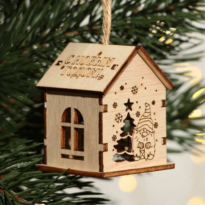 Ёлочная игрушка новогодняя  &laquo;Новый год: С Новым годом&raquo;,   6 х 4,5 см