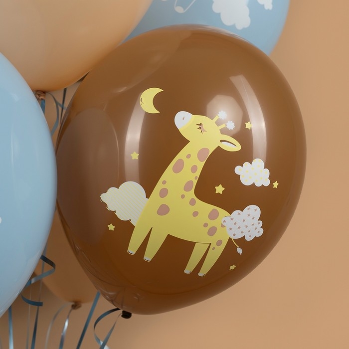 Шар латексный 12" &laquo;Любимые зверята&raquo;, пастель, 2 ст., набор 25 шт., МИКС