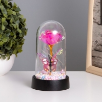 Ночник колба «Цветок с бабочкой» LED 3хAG10 красный 8,5х8,5х15,5см Ночник колба «Цветок с бабочкой» LED 3хAG10 красный 8,5х8,5х15,5см