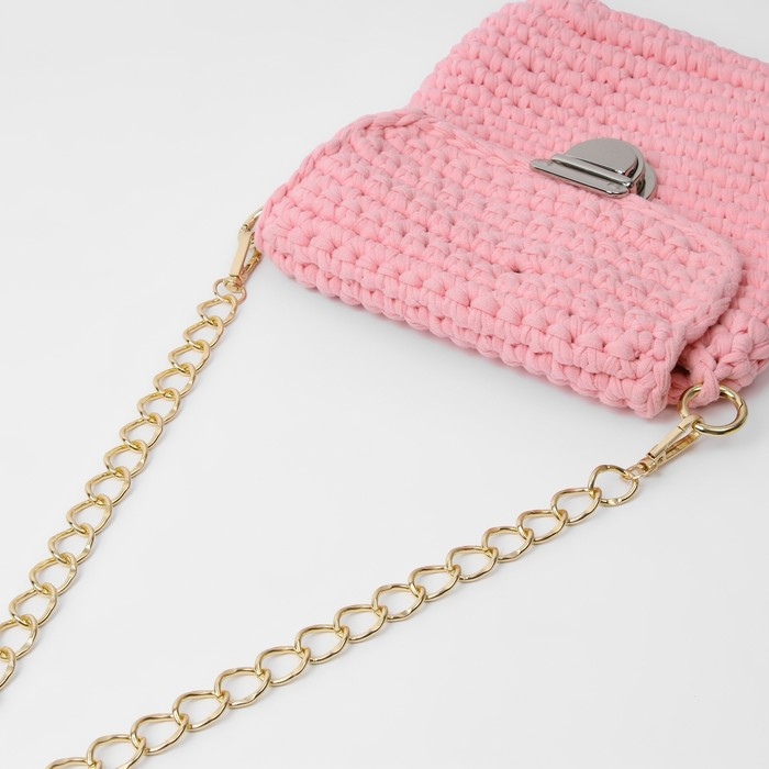 Цепочка для сумки, с карабинами, металлическая, 19 &times; 15 мм, 60 см, цвет золотой