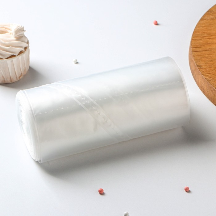 Мешок кондитерский, h=35 см, рулон 100 шт, 35×17 см, цвет прозрачный Мешок кондитерский, h=35 см, рулон 100 шт, 35×17 см, цвет прозрачный