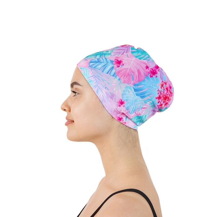 Шапочка для плавания взрослая ONLYTOP &laquo;Тропики&raquo;, тканевая, обхват 54-60 см